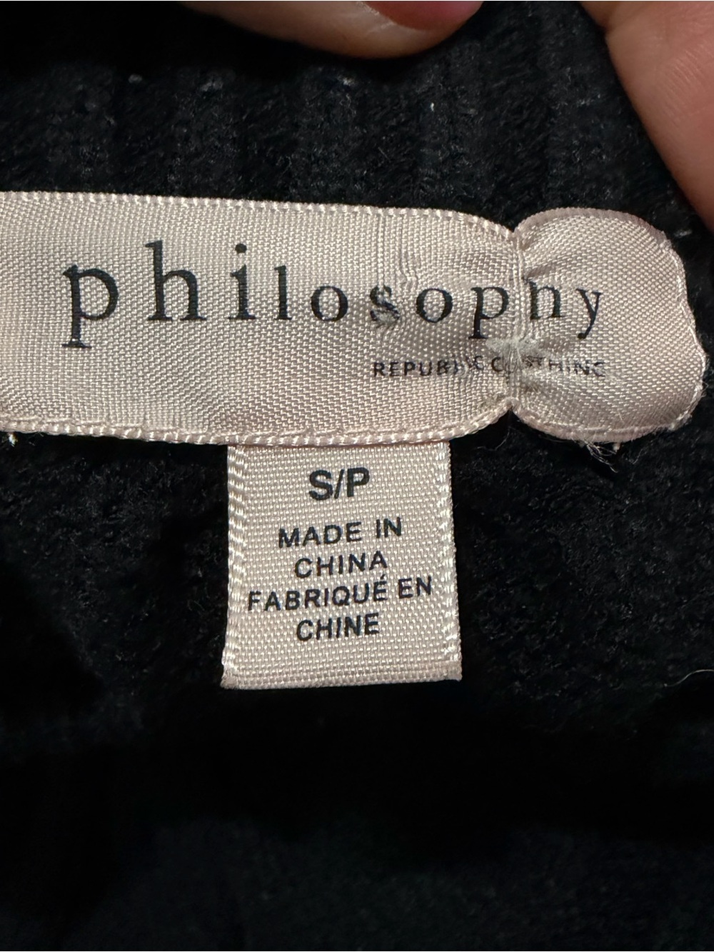 Philosophy Black Cable Knit Crewneck Sweater - Picture 4 of 5